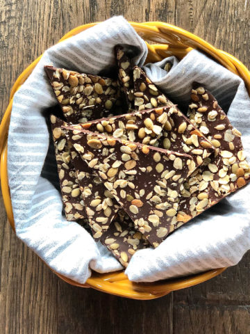 Dark Chocolate Bark with Toasted Oats and Seeds