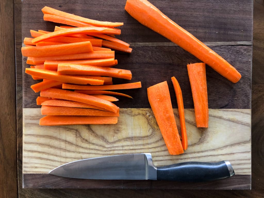 Cutting carrots