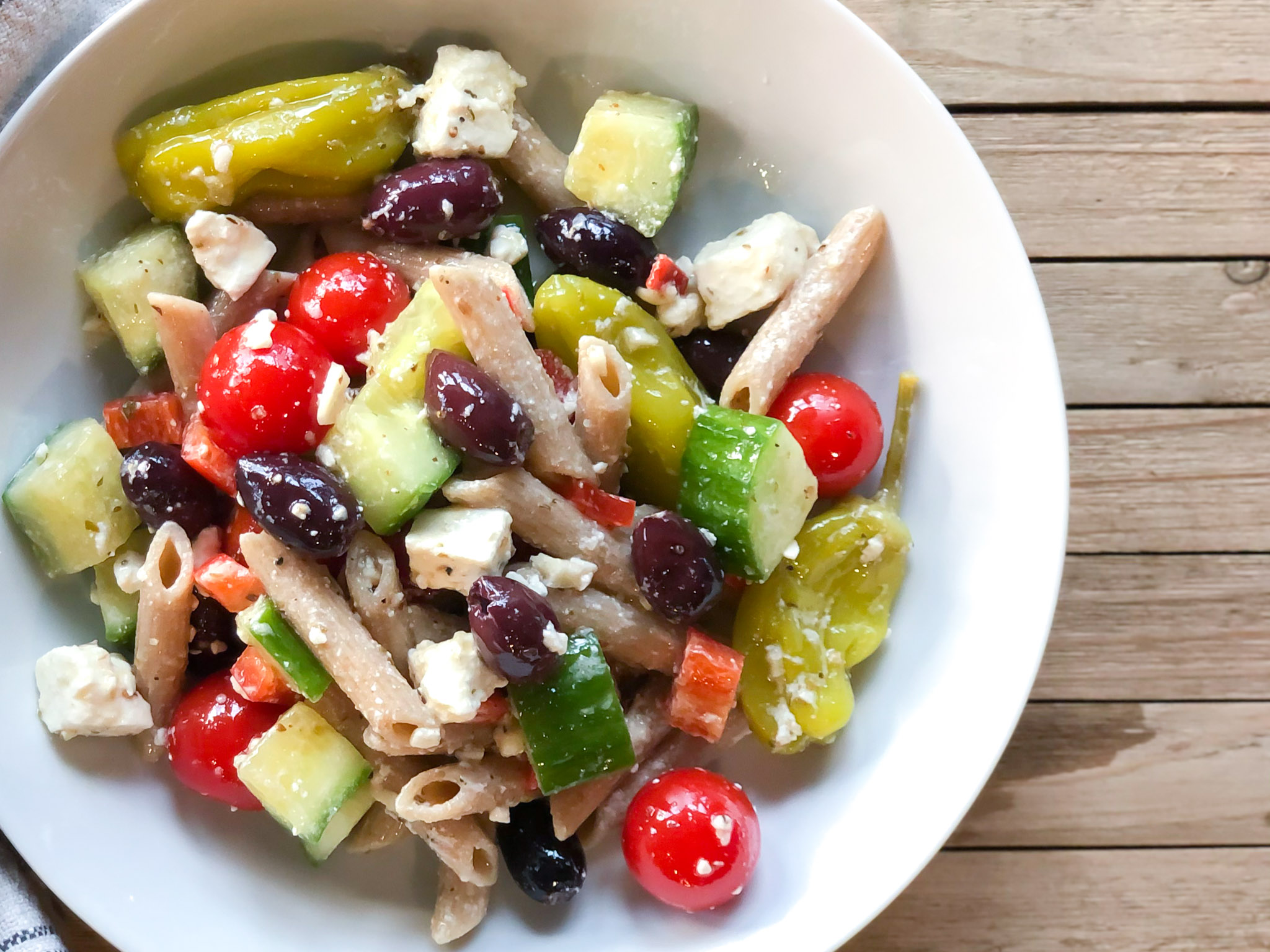 Loaded Vegetable Greek Pasta Salad-Healthy with a chance of Sprinkles