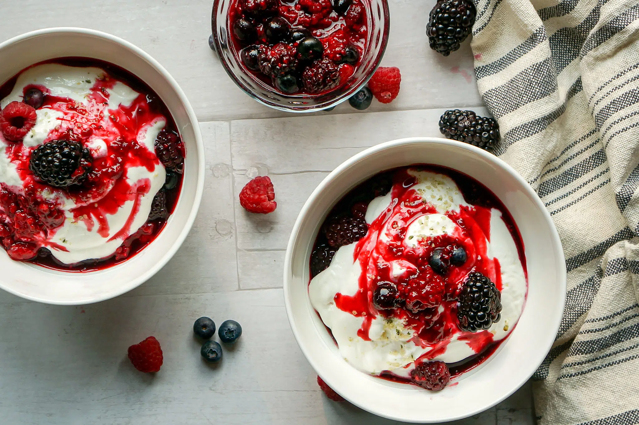 Greek Yogurt Bowls with Warm Berry Sauce | by Healthy With a Chance of Sprinkles