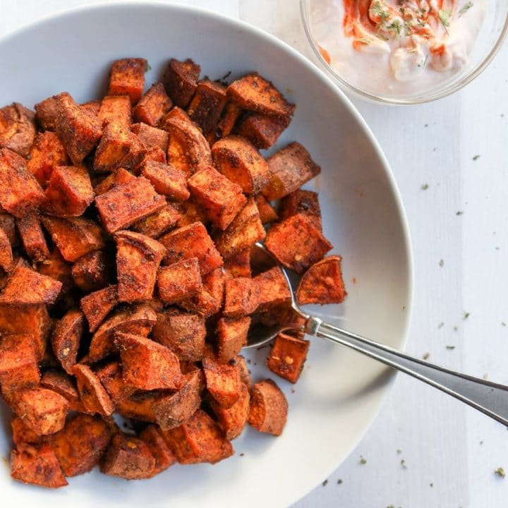 Spicy Southwestern Roasted Sweet Potatoes - Healthy With a Chance of ...