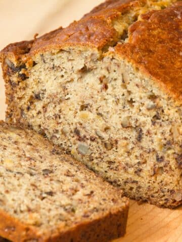 Loaf of oat flour banana bread