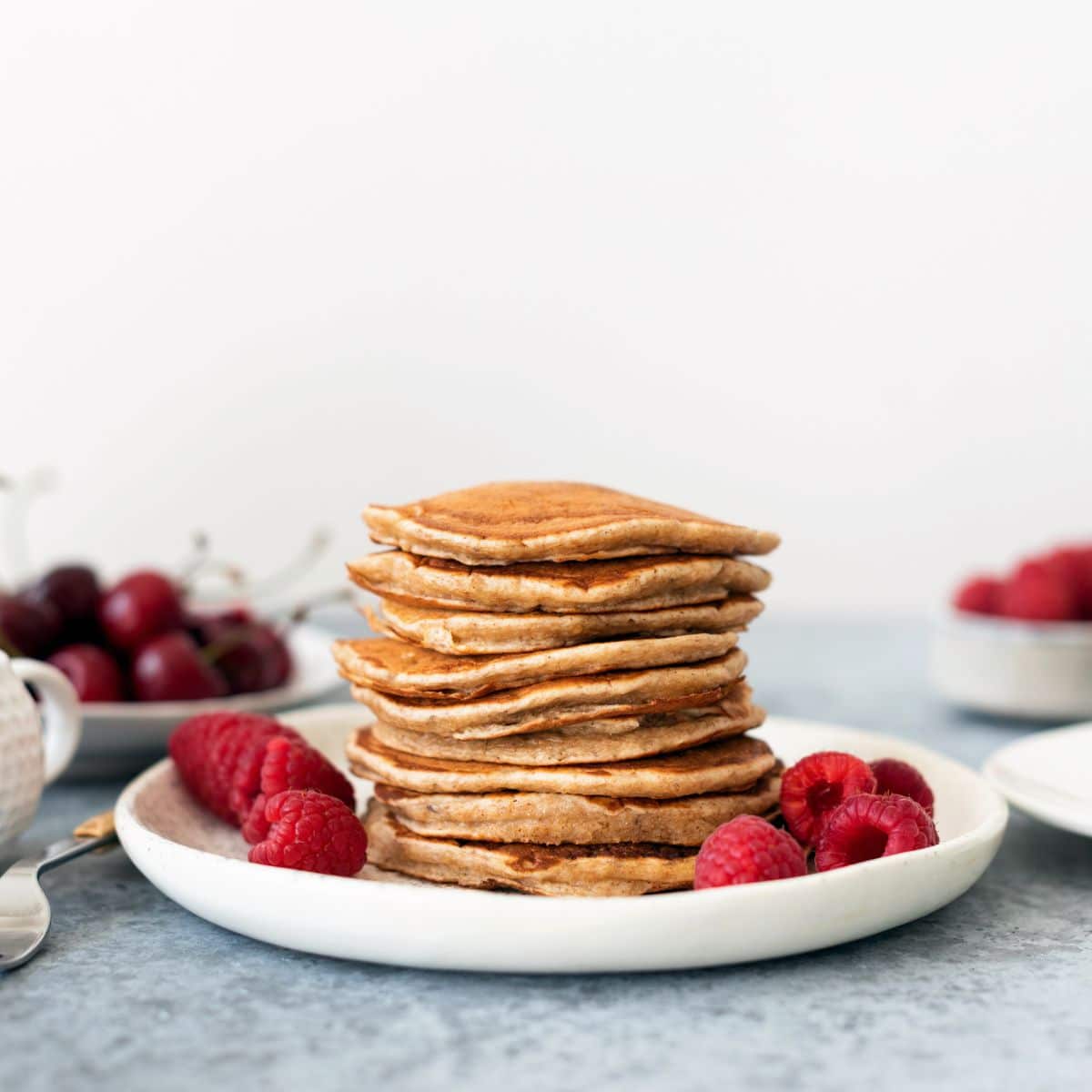 Stack of pancakes on a plate