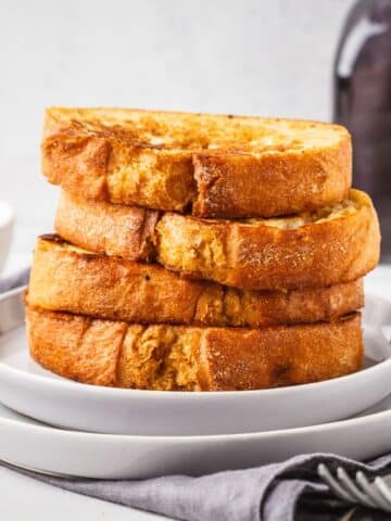 stack of French toast on a plate