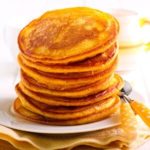 stack of protein pumpkin pancakes